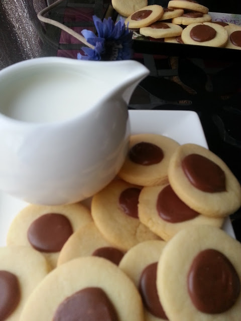 Butter Cookies with Chocolate Glaze.