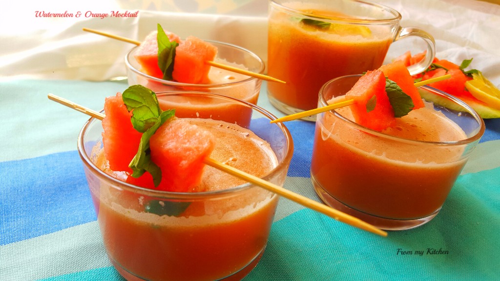 Watermelon & Orange Mocktail.