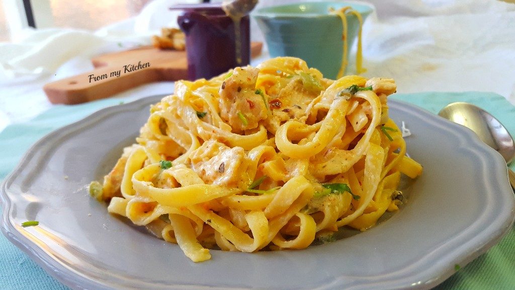 Fettuccine Alfredo Pasta.