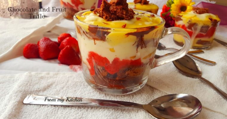 Fruit and Chocolate Trifle.