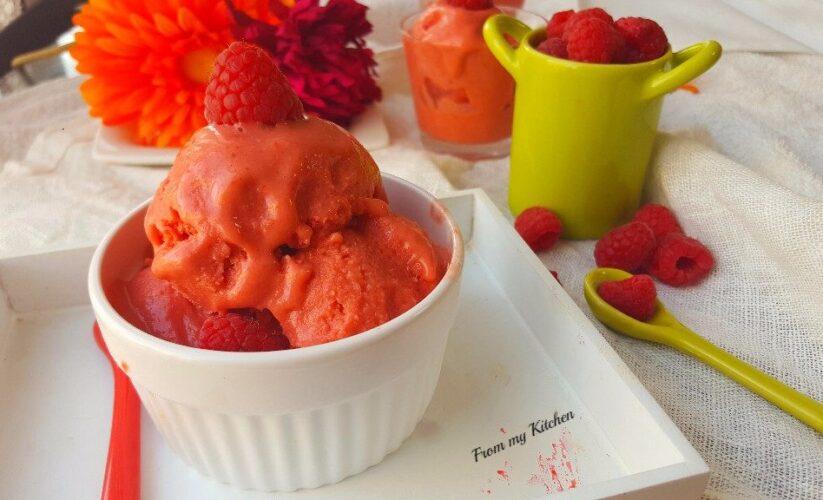 Strawberry & Raspberry Sorbet.