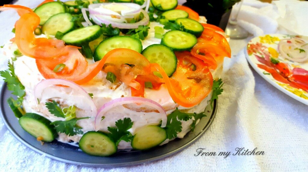 Sandwich Cake(Chicken & Veg)