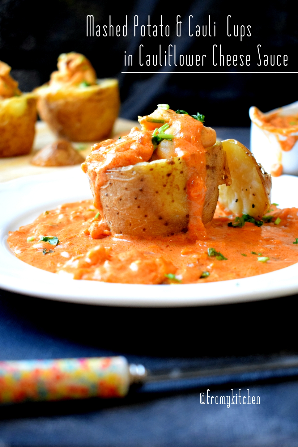 Mashed Potato & Cauli Cups in Cauliflower Cheese Sauce