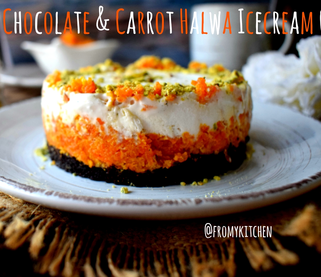 Chocolate & Carrot Halwa Icecream Cake