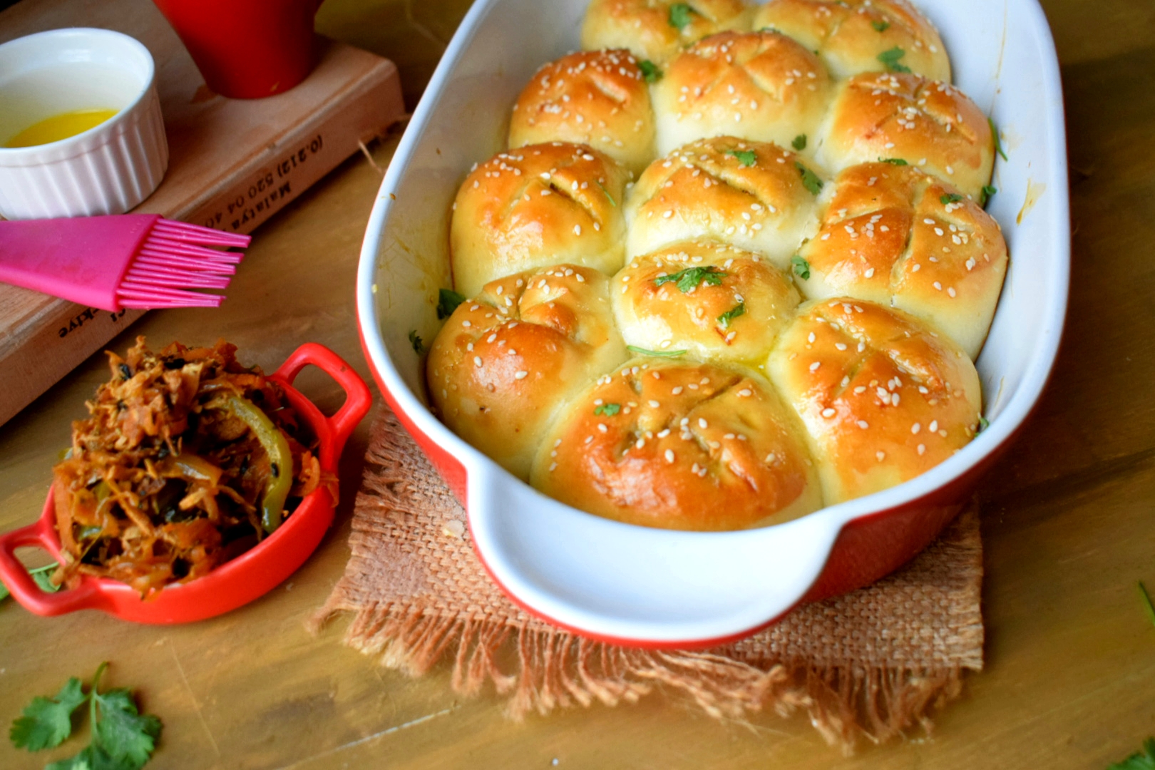 Soft Chicken Stuffed Dinner Rolls