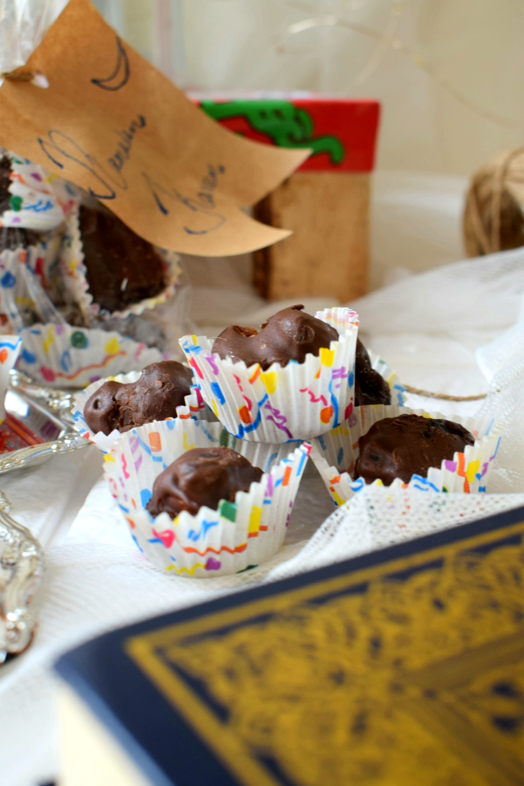 Chocolate Coated Dates with Toasted Almond