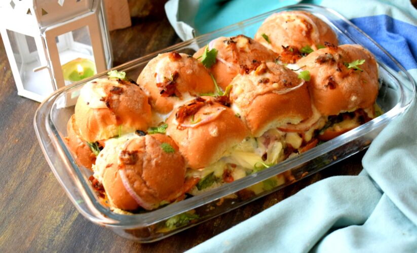 Cheesy Sandwich Tray Bake