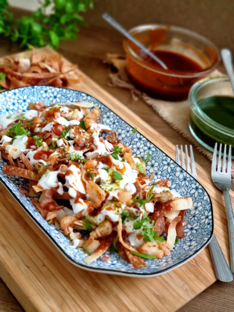 Chaat with Samosa Sheets