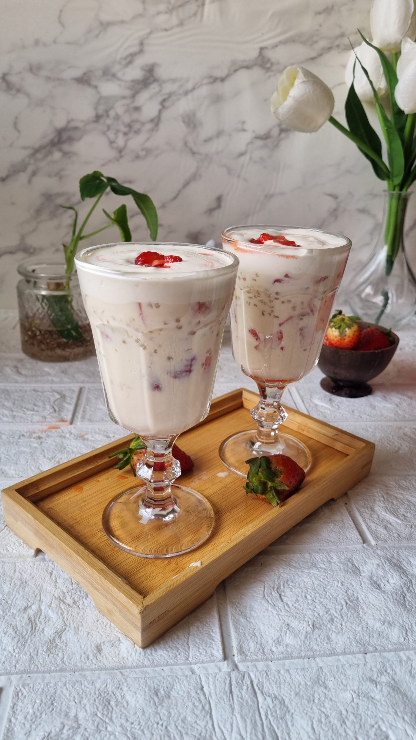 Strawberry Sago Tresleche Drink